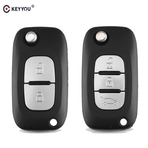 KEYYOU 2/3 Buttons Filp Car Remote Key Case shell for Renault Fluence Clio Megane Kangoo Modus Auto Key With NE73/VA2 Blade ► Photo 1/6