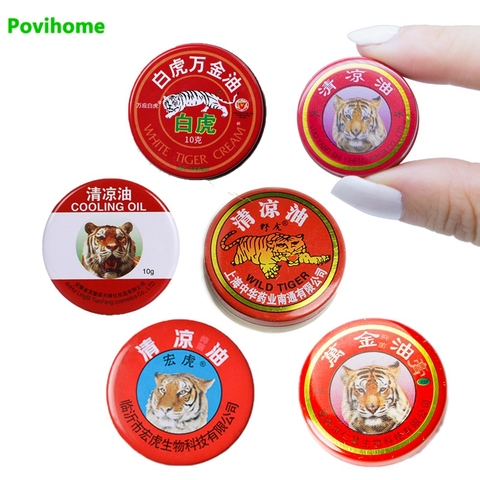 6Types Cool Cream Red Tiger Balm Muscle Refresh Headache Dizziness Stomachache  Pain Relief Essential Oil Herbal Medical Plaster ► Photo 1/6