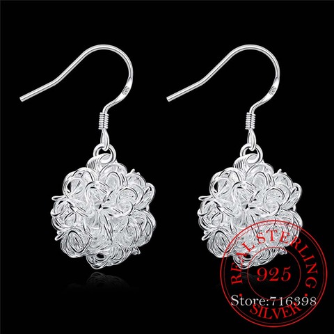 Korean 100% 925 Sterling Silver Cute Knot Ball Vintage Long Drop Dangle Earrings For Women 2022 Engagement Wedding Jewelry Gift ► Photo 1/6