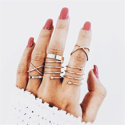 docona Trendy Gold Circle Astronomical Midi Finger Ring Set for Women Girl Simple Rings Jewelry Accessories 5562 ► Photo 1/6