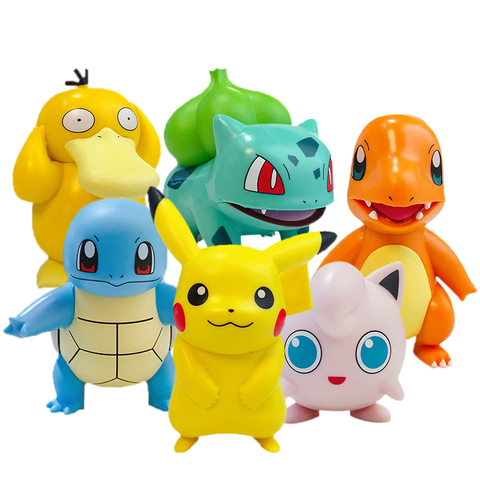 Pokemon TAKARA TOMYCharmander Cleffa Pikachu Bulbasaur Squirrel Psyduck Pokemon Poké Model Doll Toy Child Birthday Gift ► Photo 1/6
