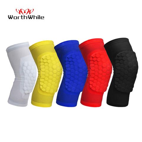 WorthWhile 1PC Honeycomb Basketball Knee Pads Short Design Compression Leg Sleeves Kneepad Volleyball Protector Brace Support ► Photo 1/6