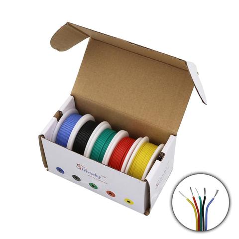 18 20 22 24 26 28 30 AWG silicone wire 5 color box 1 / box 2 electronic stranded wire conductor to internal wiring cable DIY ► Photo 1/6