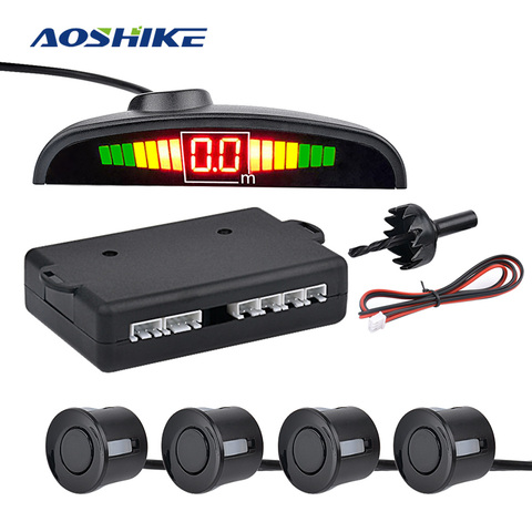 AOSHIKE Car Parktronic Automatic LED Parking Sensor with 4 Sensors Reverse Backup Parking Radar Monitor Detector System Display ► Photo 1/6