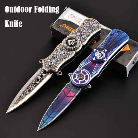 Outdoor Survival Pocket Knife Self Defense Weapons Fingertip Gyro Folding Knife Field Practical Rescue Knife Home Travel Knife ► Photo 1/1