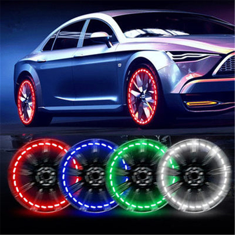 4pc cars Accessories wheel LED light decor Bike Led flashing light decor Solar LED lighte Tire Valve cars motorcycle accessories ► Photo 1/4