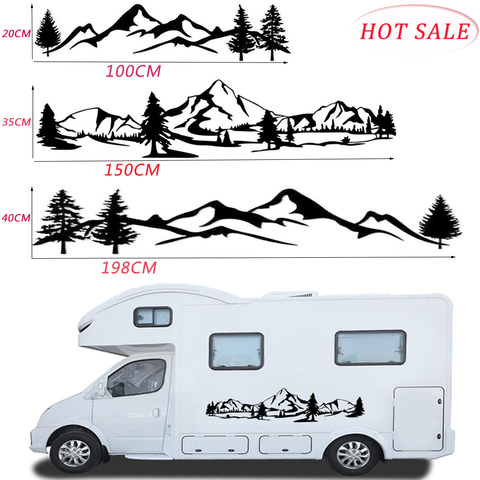 New car stickers Waterproof 150cm Tree Mountain Car Decor PET Sticker Auto Decal For SUV RV Camper Offroad Auto Fashion Decal ► Photo 1/6