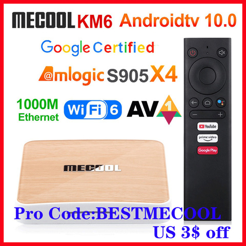 Mecool KM6 deluxe Amlogic S905X4 Android 10 TV BOX Google Certified TVBOX 4GB 64GB Support Wifi6 AV1 BT5.0 4K Set Top Box 2G 16G ► Photo 1/1