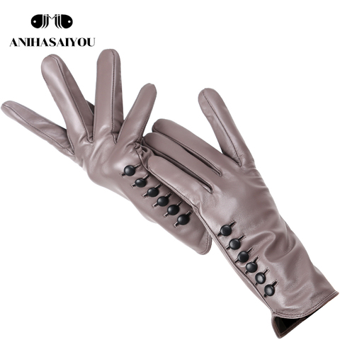 High-end color women's gloves,genuine women's leather gloves,Keep warm women's winter gloves,Soft sheepskin touch gloves - 2011 ► Photo 1/6