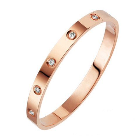 New Fashion Classic Women's Bangles For Women Gold Rose Gold Silver Color Rhinestone Bracelet Cuff Simple Trendy Jewelry ► Photo 1/5
