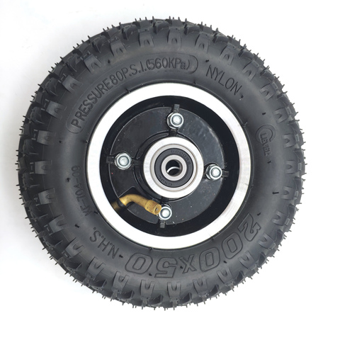 HOT SALE good quality off road tires 8 inch 200X50 rubber tire with hub MINI SKATEBOARD off-road electric vehicle tire ► Photo 1/6