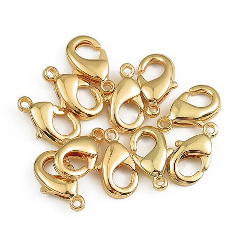 Lobster Clasps Copper Plated 18K True Gold ,For Bracelets Necklaces Hooks Chain Closure Findings Accessories for Jewelry Making ► Photo 1/4