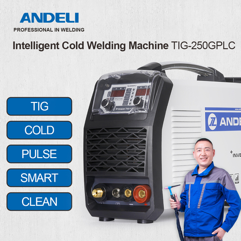 ANDELI TIG Welding Machine TIG-250GPLC TIG/COLD/PULSE/CLEAN/Gold Silver Welding 5 in 1 TIG Welder Cold Welding 220V/110V Optiona ► Photo 1/6