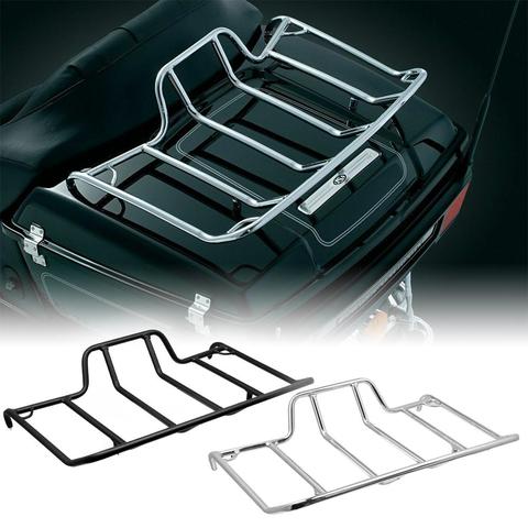 Motorcycle Chrome/Black Tour Pack Pack Luggage Top Rack For 1980-2022 Harley Touring Road King Street Glide FLHR FLHX FLHT Trike ► Photo 1/6