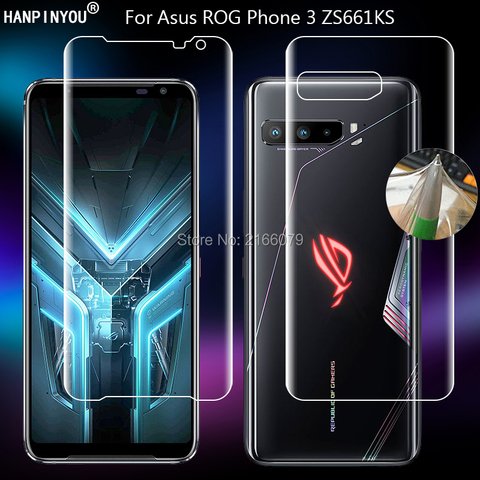 For Asus ROG Phone 3 ZS661KS Strix Clear TPU / Matte Anti-Fingerprints Hydrogel Full Cover Soft Screen Protector Film (Not Glass ► Photo 1/6