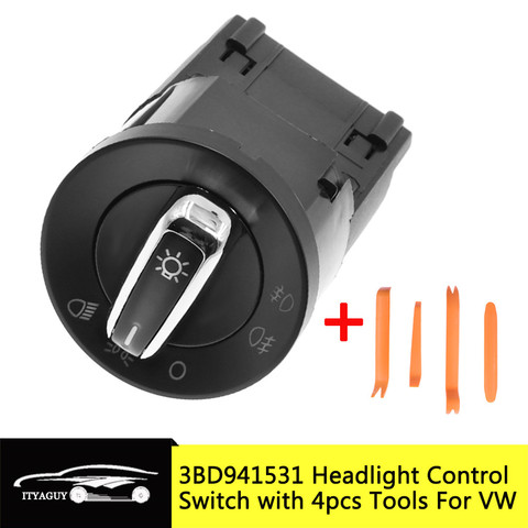 Auto Car Styling Chrome Headlight Switch 3BD 941 531 For V W Golf Jet ta Bora Mk4 Passat B5 B5.5 Polo 9N 9N3 Lupo New Beetle T5 ► Photo 1/6