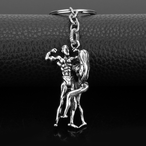 Fitness Keychain Boy And Girl Embrace Boxing Key Chain Key Ring Lovers Keep Health Valentine's Jewelry ► Photo 1/6