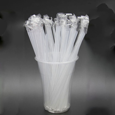 100pcs Clear individually wrapped Drinking PP Straws Tea Drinks Straws Smoothies Jumbo Thick holiday event party ► Photo 1/3