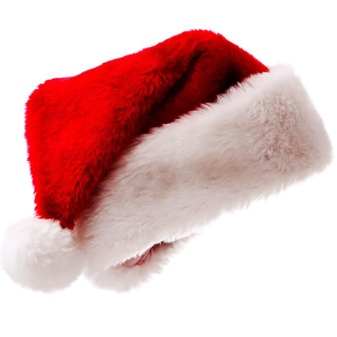 Christmas Hat For Adults Big Ball Plush Christmas Hats Women Men Red Santa Claus Hat High Quality Soft Plush Hats ► Photo 1/4