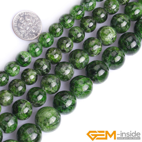 AA+ Grade Green Diopside Natural Stone Round Beads For Jewelry Making DIY Loose Beads For Bracelet Making Strand 15