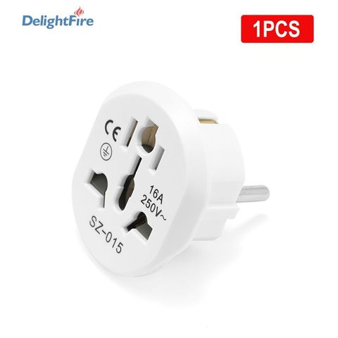 Cheap 1pcs Universal EU Plug Adapter International AU UK US To EU Euro KR Travel  Adapter Electrical Plug Converter Power Socket