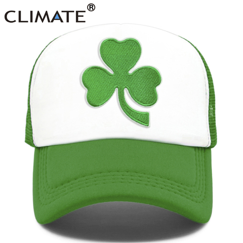 CLIMATE Shamrocks Trucker Cap St.Patrick's Day Green Cap Hat Ireland Irish Lucky Shamrocks Cap St.Patrick Mesh Cap Hat for Irish ► Photo 1/6