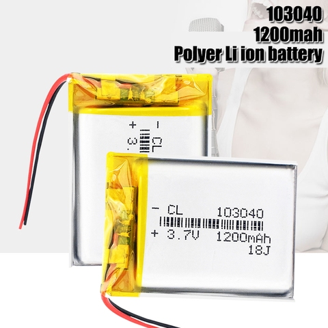 Rechargeable 1200mAh Li-Po Battery 103040 li-ion Lipo cells Lithium Li-Po Polymer Battery For MP3 MP4 DVD GPS Bluetooth Headset ► Photo 1/6