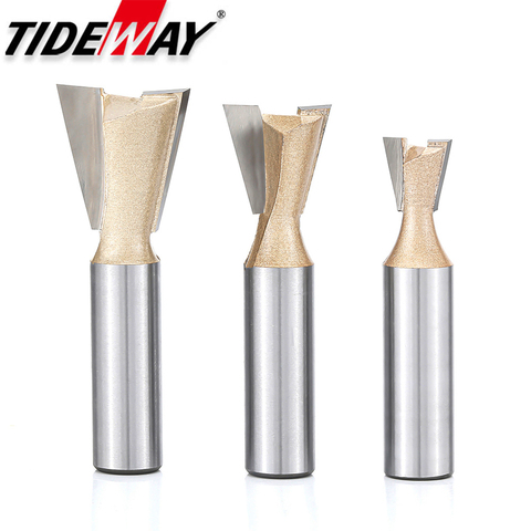 Tideway Dovetail Joint Router Bits Milling Cutter Woodworking Engraving Tools 14 Degree Cutting Tool 1/2