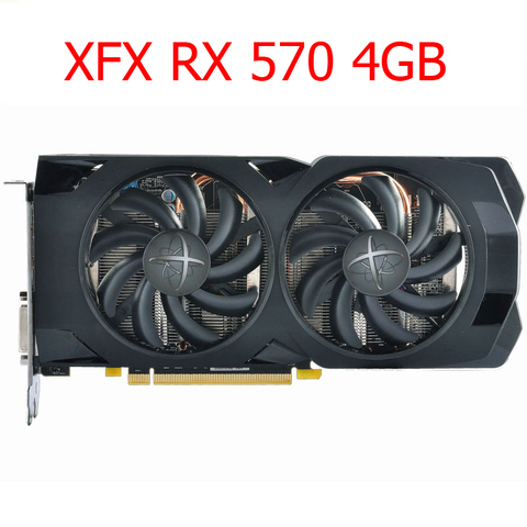 XFX RX 570 4GB Graphics Cards GPU AMD Radeon RX570 4GB 256bit 2048 sp Video Card PC Computer Game Map PCI-E X16 Used Not Mining ► Photo 1/6