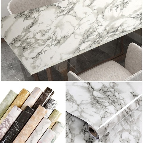 60cm*5m PVC Self Adhesive Wallpaper Marble Stickers Waterproof Wallpaper Renovation of Kitchen Countertops Table Furniture Decor ► Photo 1/6