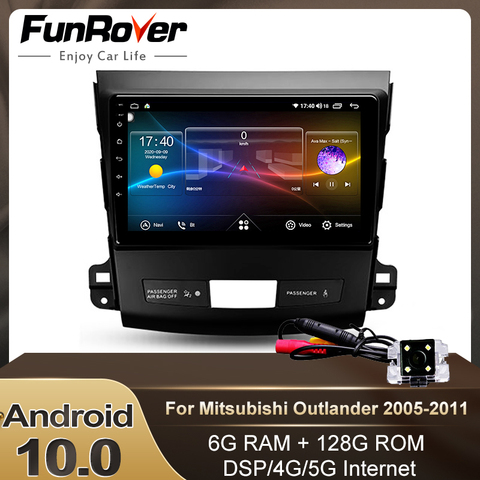Funrover Android Car dvd radio GPS navi multimedia for Mitsubishi Outlander 2006-2014 Peugeot 4007 Citroen C-Crosser RDS wifi FM ► Photo 1/6
