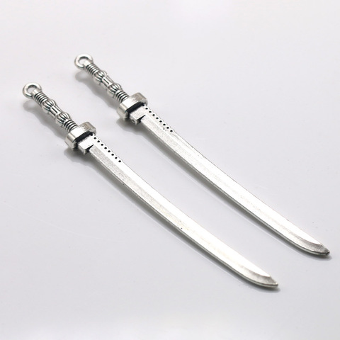 2pcs Charms samurai sword 107x10mm Antique Making pendant fit,Vintage Tibetan Silver ,DIY Handmade Jewelry ► Photo 1/2