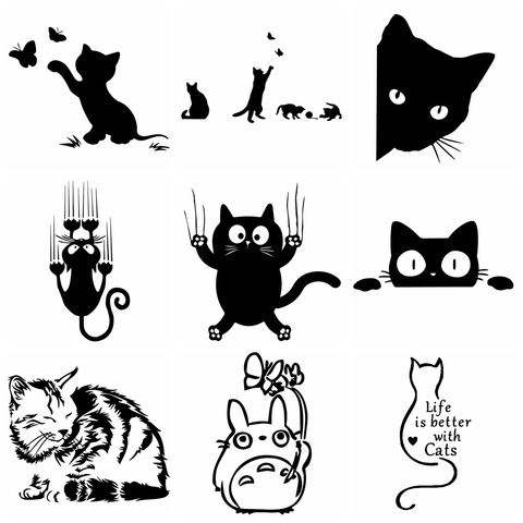 Cute Cat Car Stickers Wrap Vinyl Cars Window Body Decoration to cover scratches Motorcycle Decal Stickers ► Photo 1/6