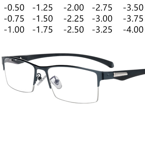 Male Myopia Eyeglasses Optical Men Myopia prescription Half frame Finished Anti-blue glasses  -0.50 -0.75 -1.00 ► Photo 1/6