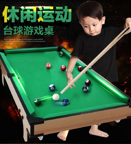 L Size Children's Billiard Table Sets Mini Pool Table Wood Frame Billiards Table With Balls and Cue Kids Play Sport Toy HD356-2 ► Photo 1/5