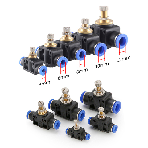 Free shipping throttle valve SA 4-12mm Air Flow Speed Control Valve Tube Water Hose Pneumatic Push In Fittings ► Photo 1/5