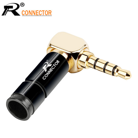 2pcs 3.5mm stereo right angle plug DIY headphone plug 4 pole welding head AUX 3.5 connector repair for 6mm cable ► Photo 1/6