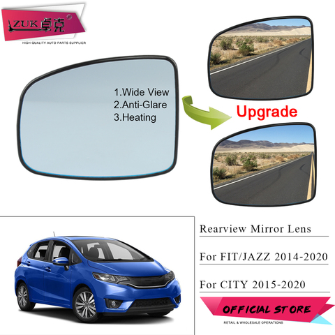 ZUK Heated Anti-Glare Wide View Car Exterior Rearview Mirror Lens For HONDA FIT JAZZ GK5 2015-2022 CITY GM6 Door Mirror Glasses ► Photo 1/6