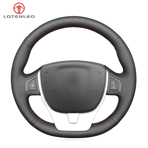 Black Artificial Leather Car Steering Wheel Cover For Renault Scenic 3 2013-2015 Laguna 3 Coupe 2007-2015 Laguna 3 2007-2015 ► Photo 1/5