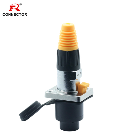 RJ45 Connector,8P8C,Waterproof, RJ45 Male Plug + RJ45 Female Socket Set, Black & Orange Color ► Photo 1/6