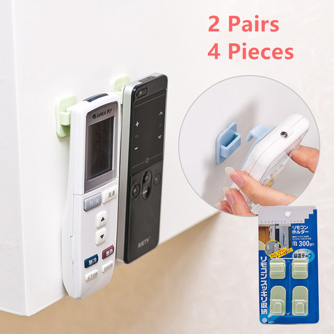 2 Pairs=4Pcs Sticky Hooks Kit For TV Air Conditioner Remote Controller Hanger Key Practical Use Wall Storage Holder ► Photo 1/6