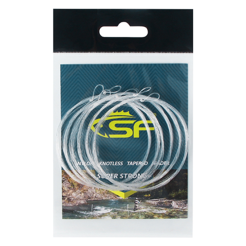 6 Pcs/Bag SF Nylon Pre-tied Loop Fly Fishing Tapered Leader 7.5FT 9FT 12FT 1 2 3 4 5 6 7X ► Photo 1/6