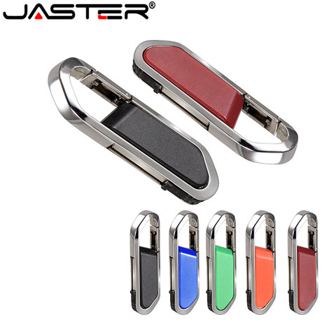 JASTER Fashion Hanging buckle USB Flash Drive pendrive 4GBB/8GB/16GB/32GB/64GB Pen Drive Pendriver gift fashion key chains gift ► Photo 1/6