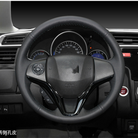 Leather Hand Sewing car Steering Wheel Cover Accessories For Honda Fit 2014 2015 2016 2017 2022 City Jazz HR-V HRV Shuttle ► Photo 1/6