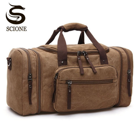 Large Capacity Men Hand Luggage Travel Duffle Bags Canvas Travel Bags Weekend Shoulder Bags Multifunctional Overnight Duffel Bag ► Photo 1/6