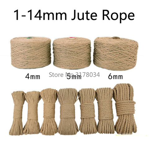 Natural Jute Fabric Rope Twine Rolls Hemp Twisted Cord Macrame String DIY Basket Craft Cat Pet Scratching Handmade Decor 10mm ► Photo 1/5