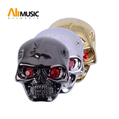 Shining Metal Skull Head Control Knobs for Electric Guitar Pots Tone Volume Control Knobs/Buttons Black/Chrome/Gold ► Photo 1/6