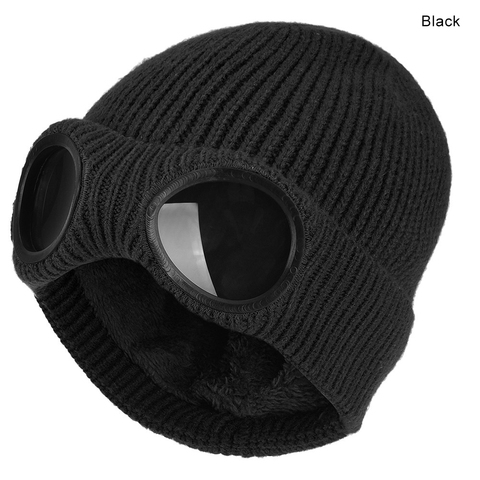 Winter Warm Knit Hats 2022 New Fashion Unisex Adult Windproof Ski Caps with Removable Glasses Thicken Sports Multi-function Caps ► Photo 1/6