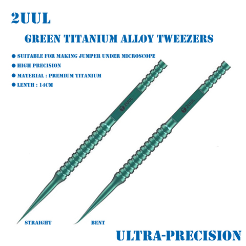 2UUL Green Titanium Alloy Ultra-Precision Fingerprint Tweezers For Mobile Phone Repair BGA Motherboard Chip IC Flying Lead ► Photo 1/6