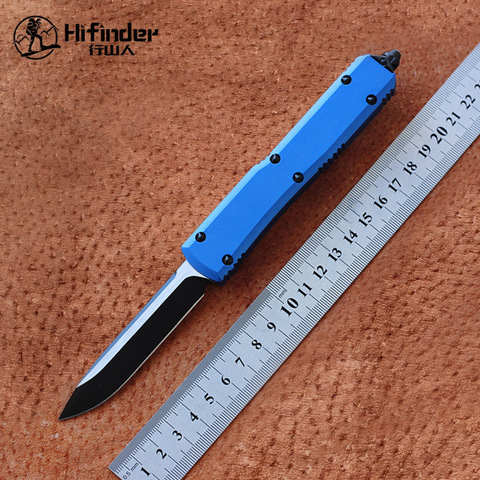 HIFINDER D2 black blade aluminum five colors handle camping survival outdoor EDC hunt Tactical tool dinner kitchen knife ► Photo 1/6